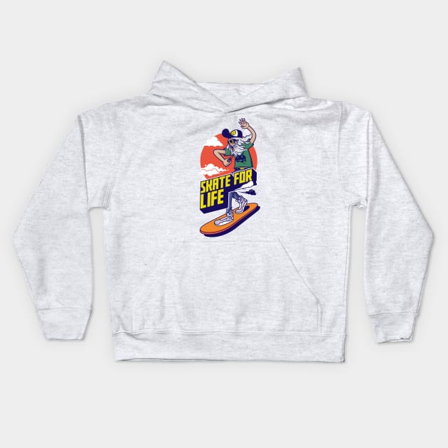 skate for life Kids Hoodie by Playground